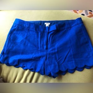 J. Crew blue scalloped shorts
